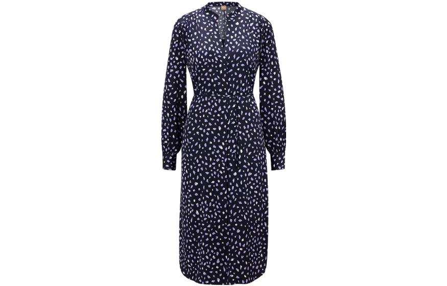 HUGO BOSS FW22 Long Sleeved Dress Women's Blue