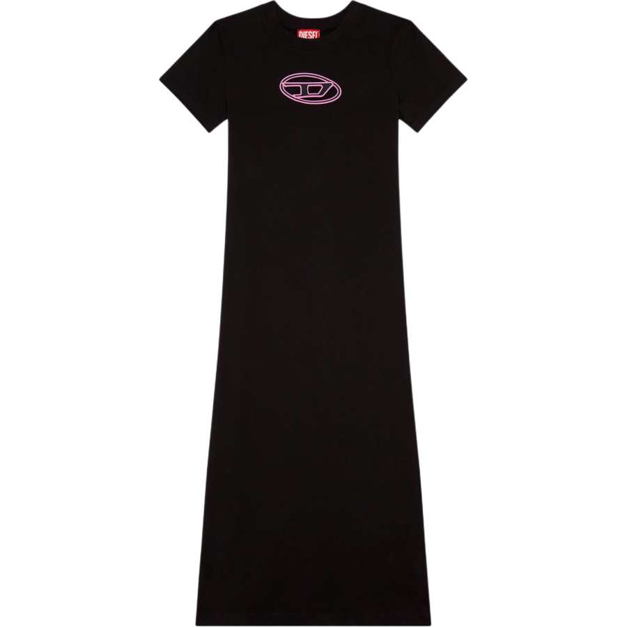 DIESEL Short Sleeved Dress Women's Black/Pink