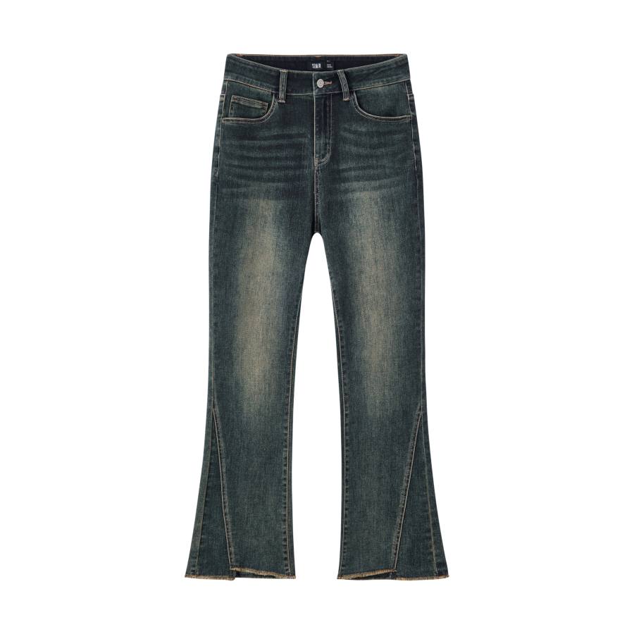 Semir Jeans Women's Denim Yellow Mud 80325 Moderate Flared Pants