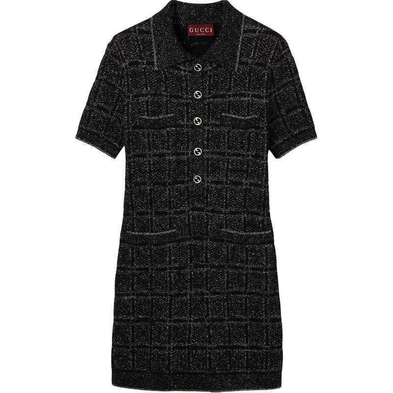 GUCCI FW24 Short Sleeved Dress Women's Black