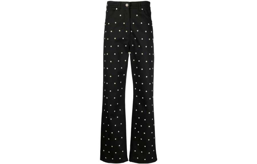 MSGM MSGM Jeans Women's Black Moderate Straight Fit Pants