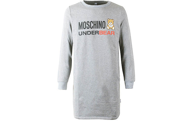 MOSCHINO Long Sleeved Dresses Women's Gray Crew Neck