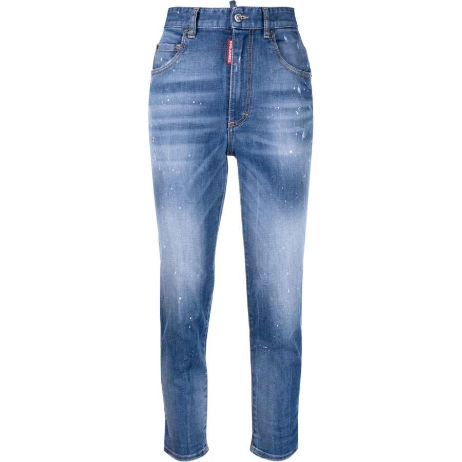 DSQUARED 2 DSQUARED 2 Logo Plaque High-Rise Cropped Jeans
