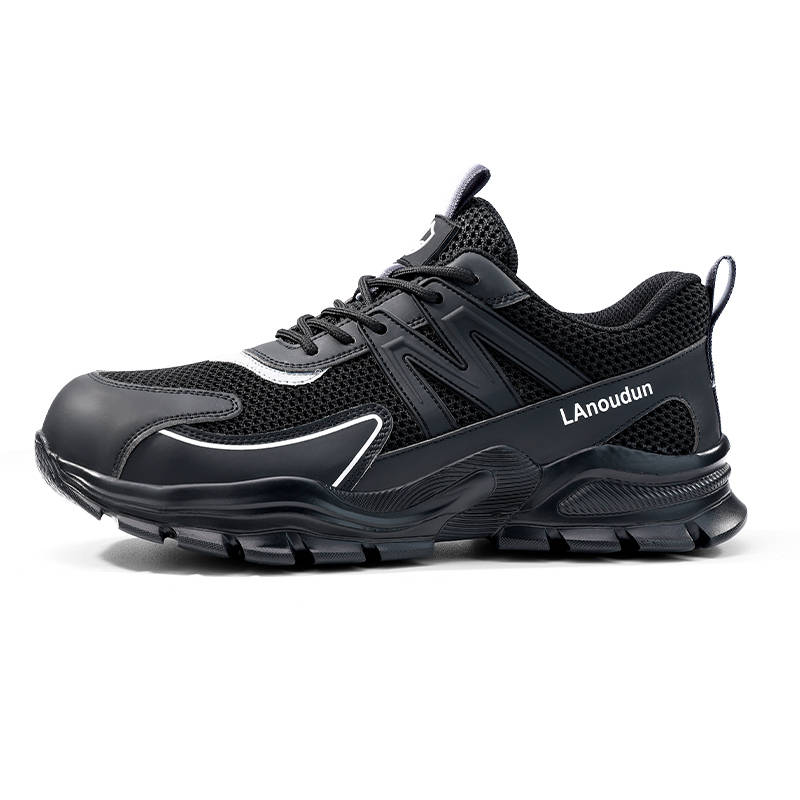 LANOUDUN Safety Shoes Men's Impact Resistant Lightweight Low top Outdoor Shoes Unisex Black