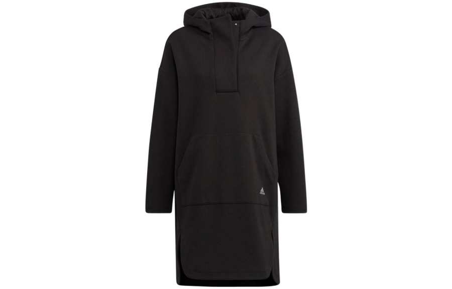 Adidas Adidas Long Sleeved Dresses Women's Black Hooded Moderate Long