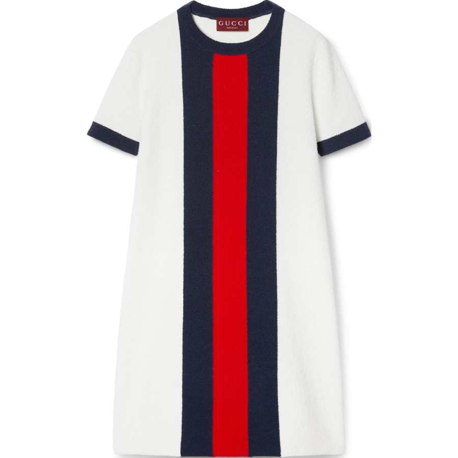 GUCCI Lido Collection SS24 Short Sleeved Dress Women's Ivory White