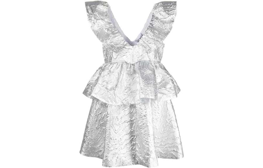 Ganni jacquard metallic dress