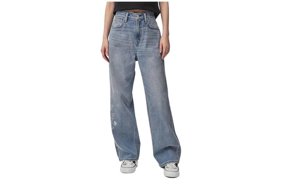 Lee Jeans Women's Light Blue Moderate Straight Fit Pants