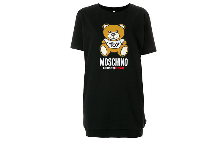 MOSCHINO Short Sleeved Dresses Women's Crew Neck