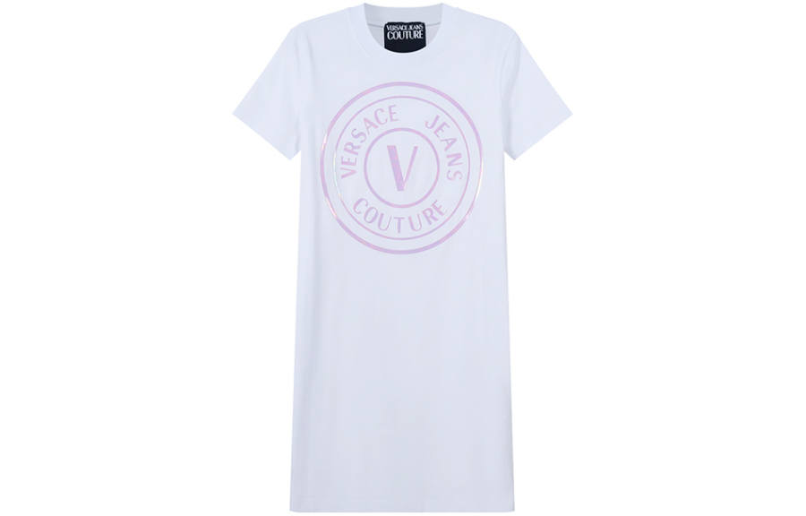 VERSACE JEANS COUTURE SS22 Short Sleeved Dress Women's White