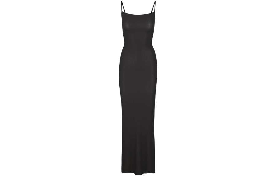 Skims Soft Lounge Long Slip Dress Onyx