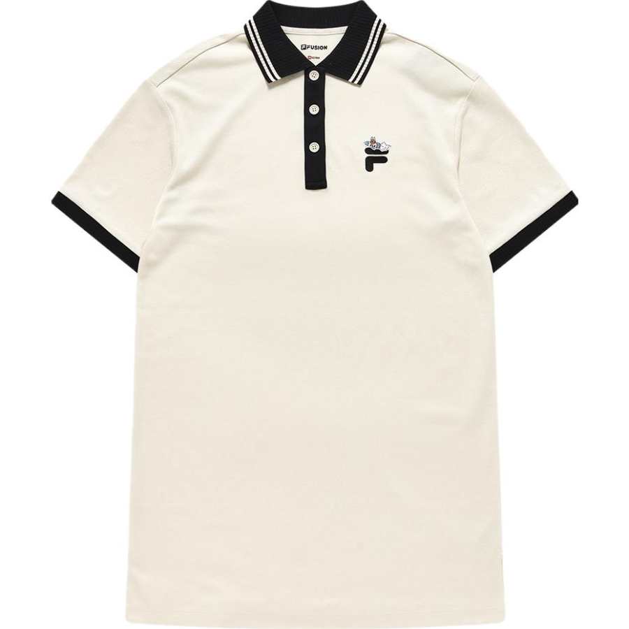 FILA FUSION Short Sleeved Dress Women's Lactose Color