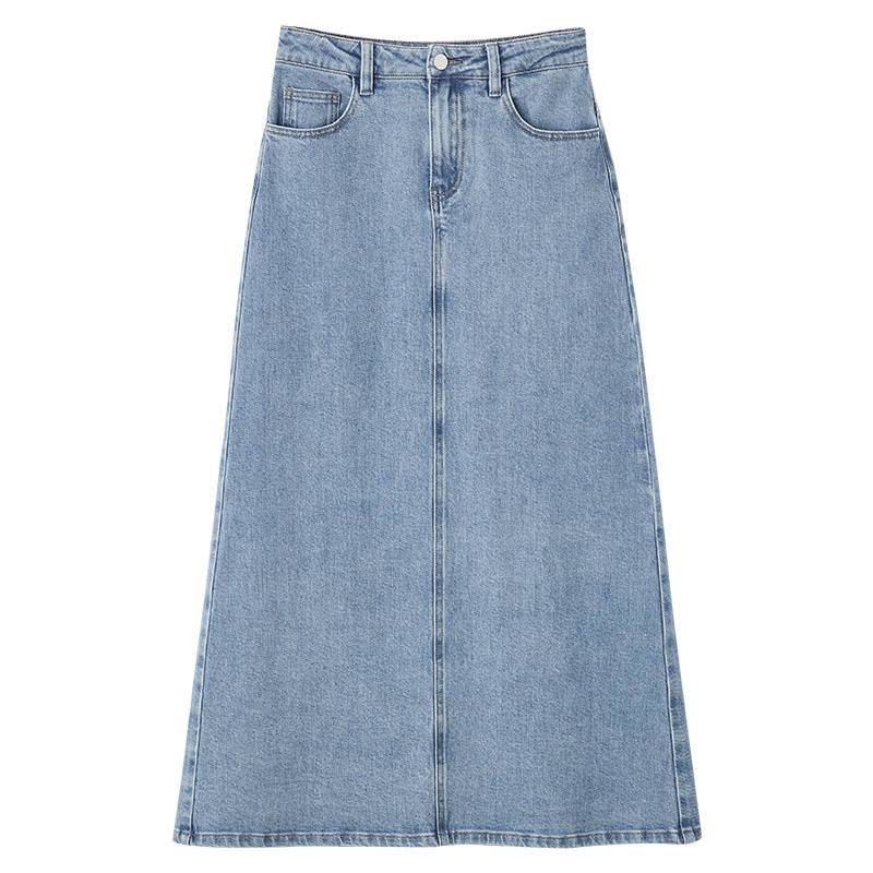 XIANGYING Denim Long Skirt Women's Blue