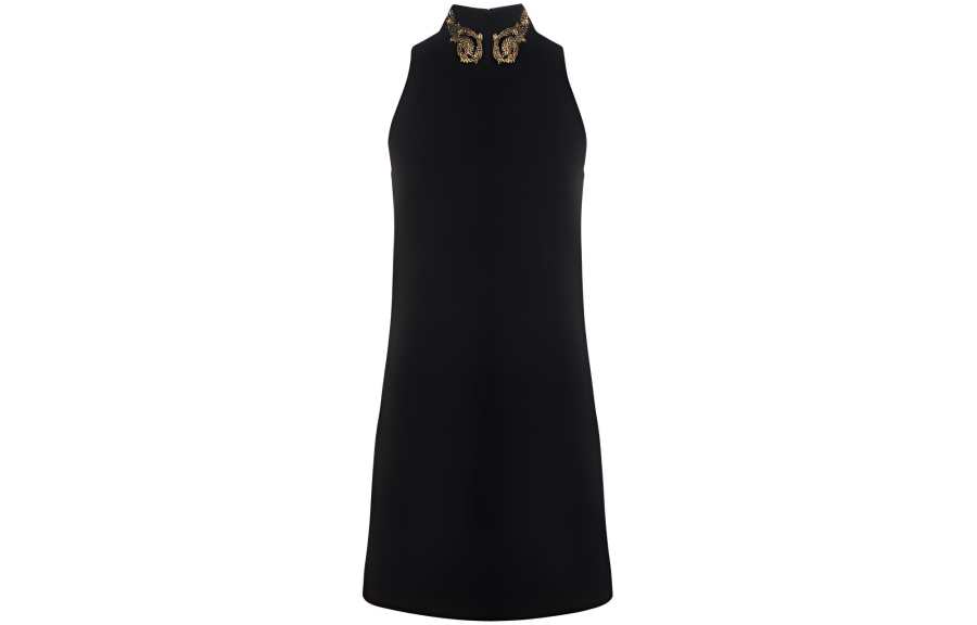 MOSCHINO Embellished High-Neck Straight Hem Dress