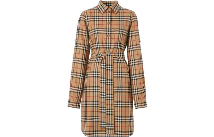 Burberry 【Previous Season】Vintage Check cotton tie-waist shirt dress