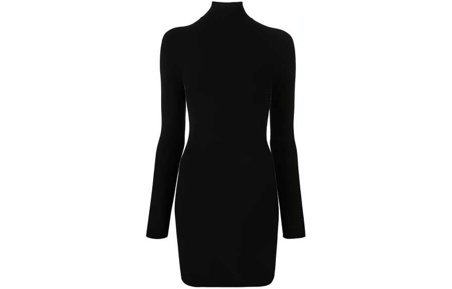 Alexander Wang Intarsia knit Logo Long sleeve Dress