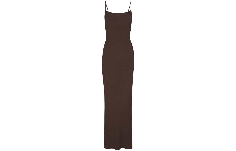 Skims Slip Dresses Women's Cocoa/Cocoa Moderate Long