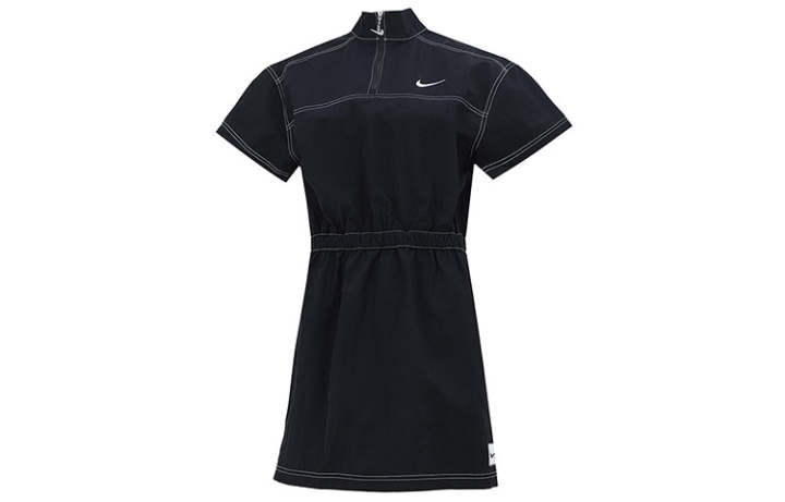 Nike Nike Short Sleeved Dresses Women's Black Stand Collar Moderate Short