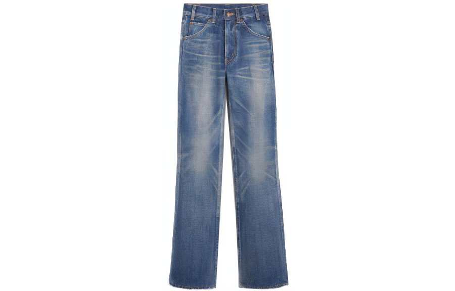 CELINE Jeans Women's Blue Moderate Flared Pants