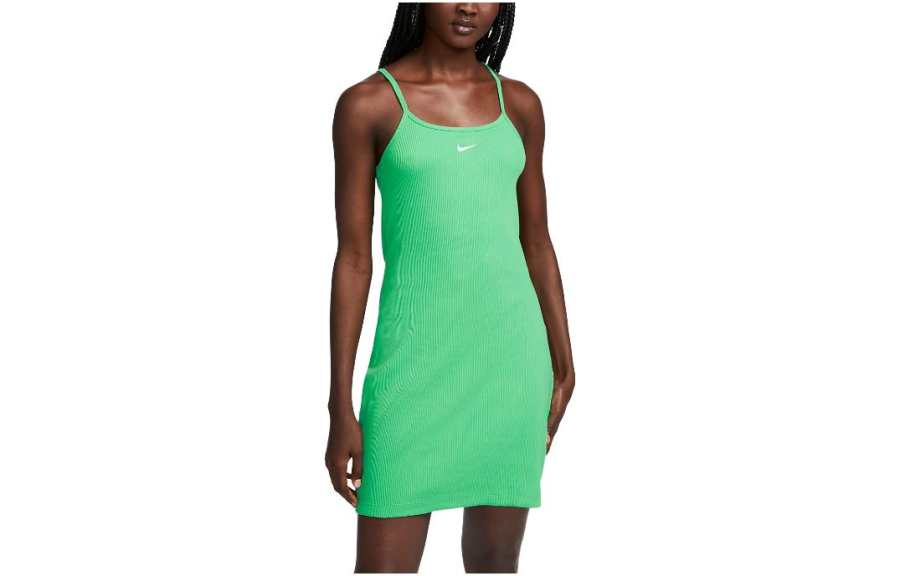 Nike Nike Slip Dresses Women's Emerald Green Square Collar Moderate Mid Length