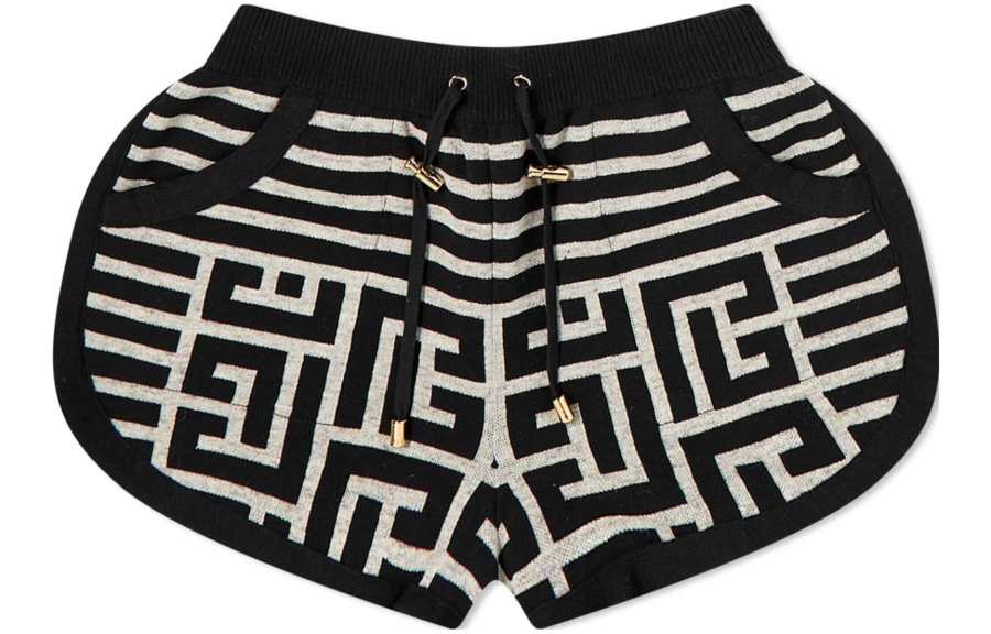 BALMAIN 【Previous Season】monogram-jacquard wool shorts