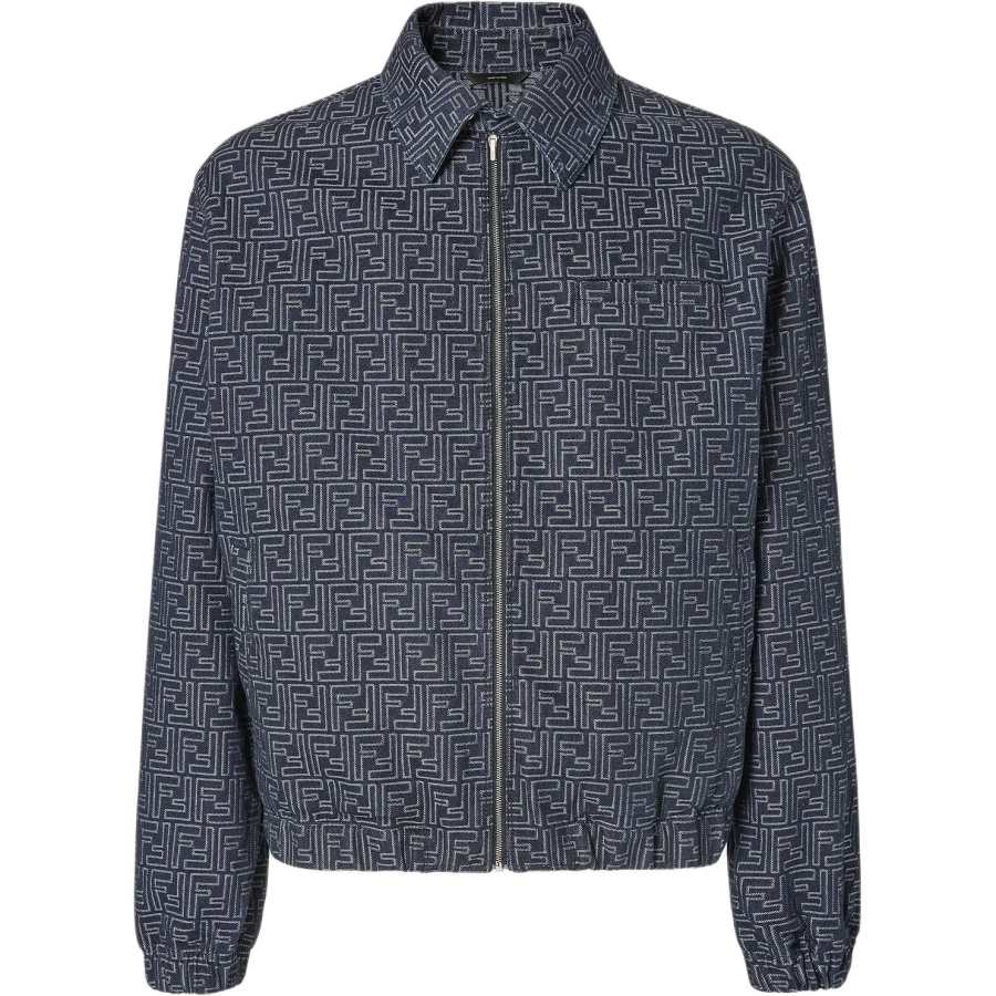 FENDI FENDI Ff Jacquard Zupped Bomber Jeans Jacket