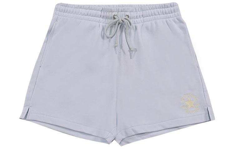 Converse Patch Realaxed Casual Shorts Women's Light Gray Blue Moderate