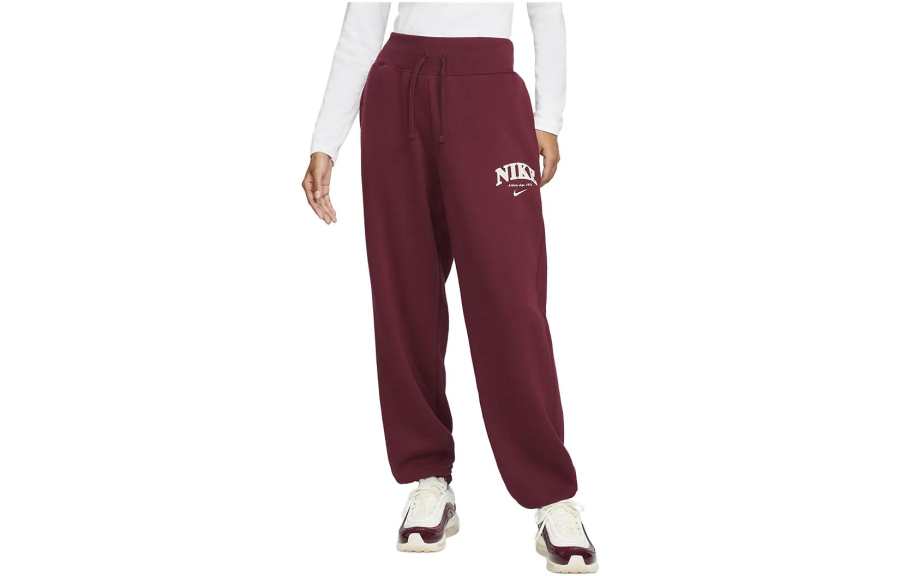 Nike Nike Knitted Sweatpants Women's Burgundy Moderate Cuffed Pants