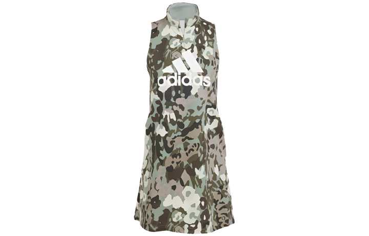 Adidas Adidas Sleeveless Dresses Women's Silver Green Turtleneck Moderate Short