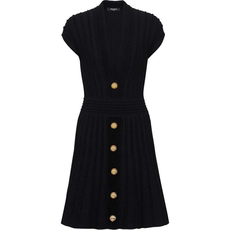 BALMAIN BALMAIN V Neck Flared Mini Dress