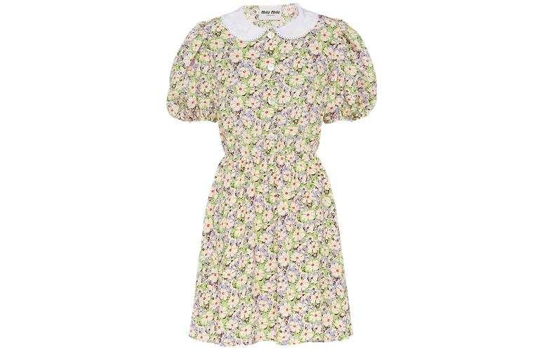 MIU MIU Short Sleeved Dress Women's Yellow