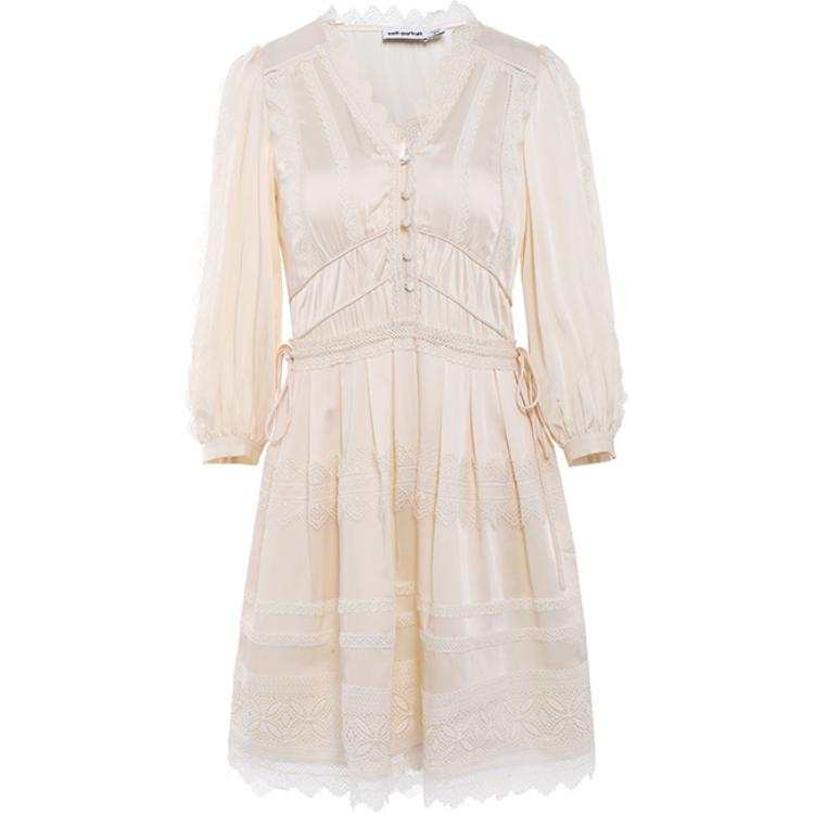 Self-portrait Self portrait Short Sleeved Dress Women's White