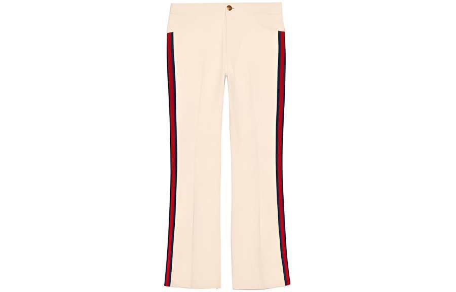 GUCCI Jeans Women's Ivory White Moderate Flared Pants