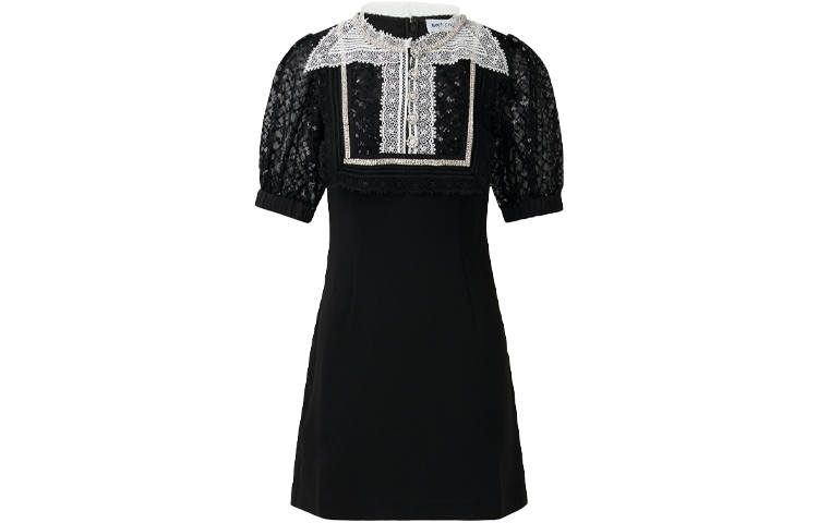 Self-portrait Self portrait SS21 Short Sleeved Dress Women's Black
