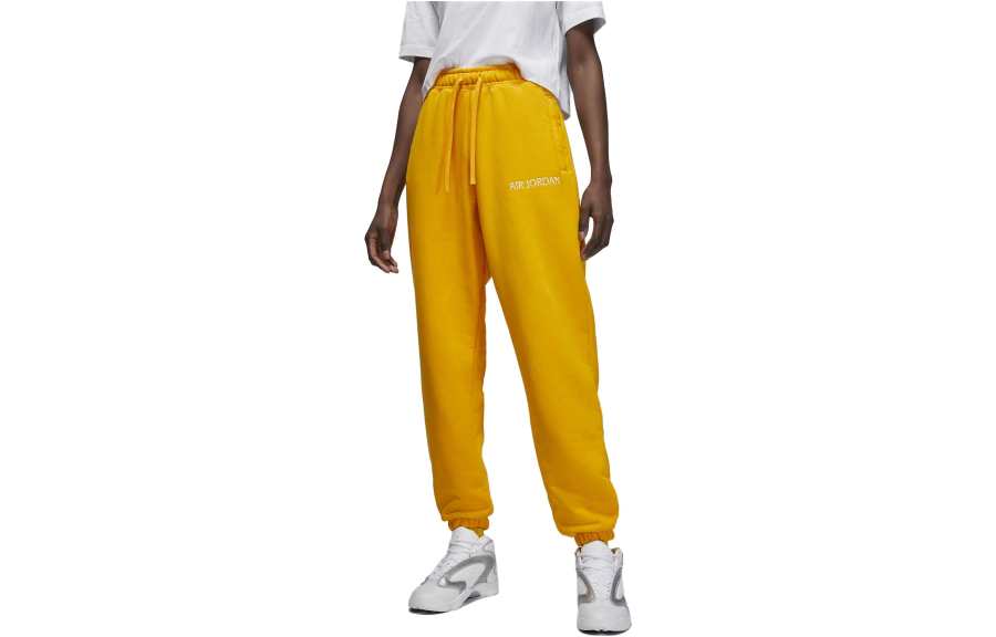 Jordan Jordan Knitted Sweatpants Women's Yellow Moderate Cuffed Pants