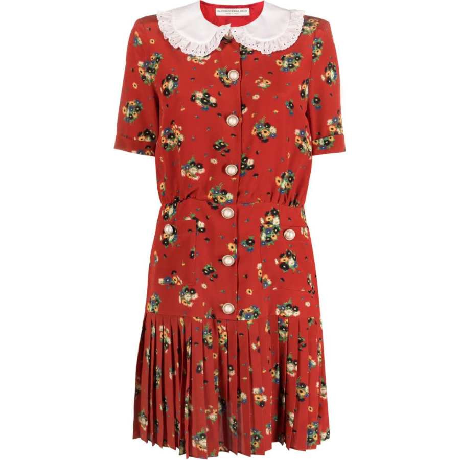 Alessandra Rich Floral print Silk Minidress