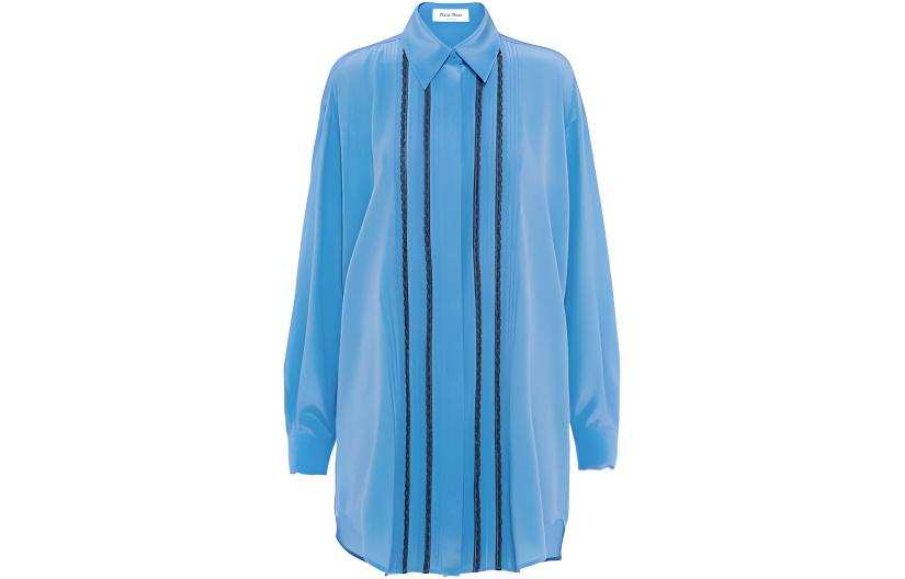 MIU MIU FW22 Long Sleeved Dress Women's Light Blue