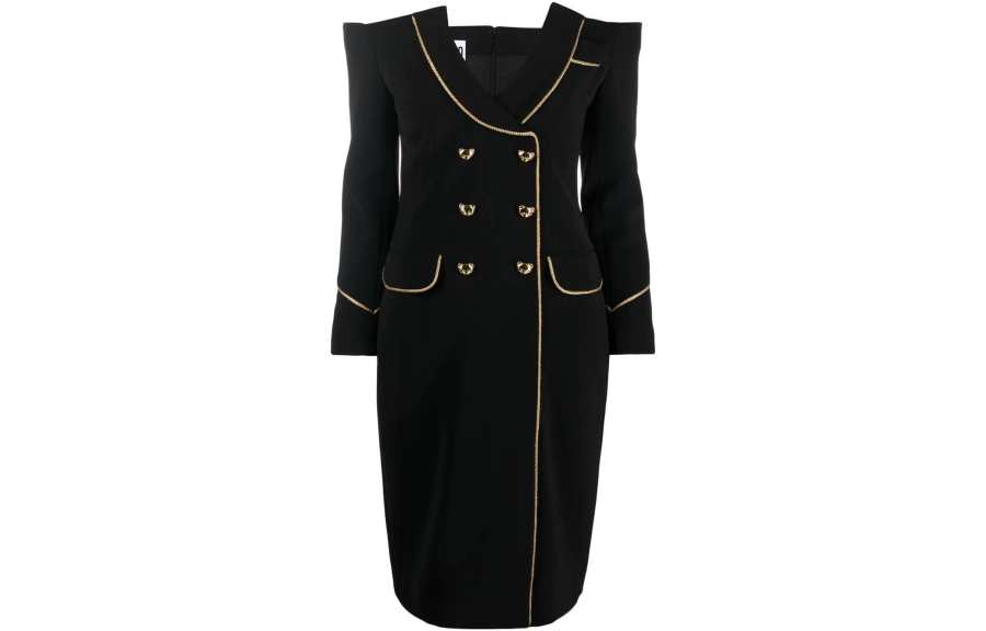 Moschino Double-Breasted Off-Shoulder Dress