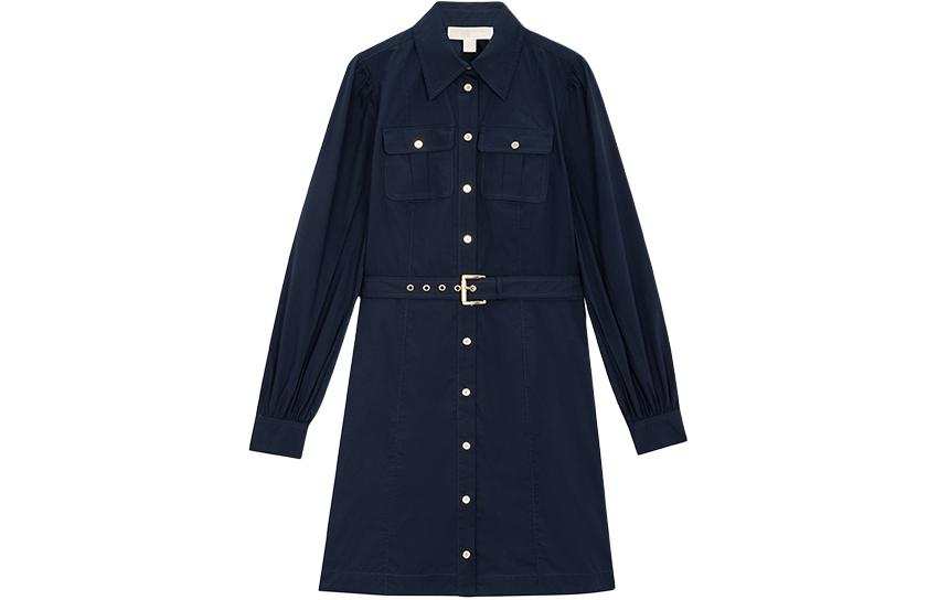 MICHAEL KORS Long Sleeved Dress Women's Navy Blue