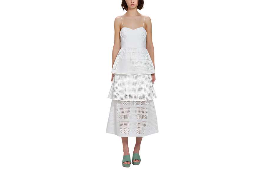Self-portrait Self portrait FW22 Slip Dress Women's White