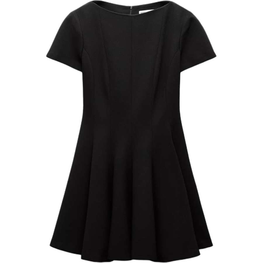 ZARA ZW Short Sleeved Dress Women's Black