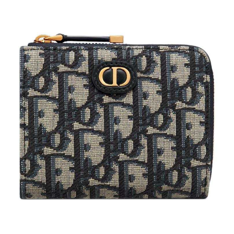 DIOR 30 Montaigne Cotton Wallet Women's Blue