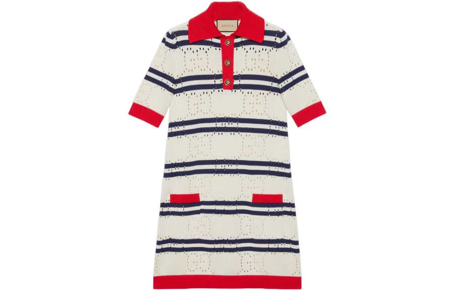 GUCCI Short Sleeved Dress Women's Ivory White