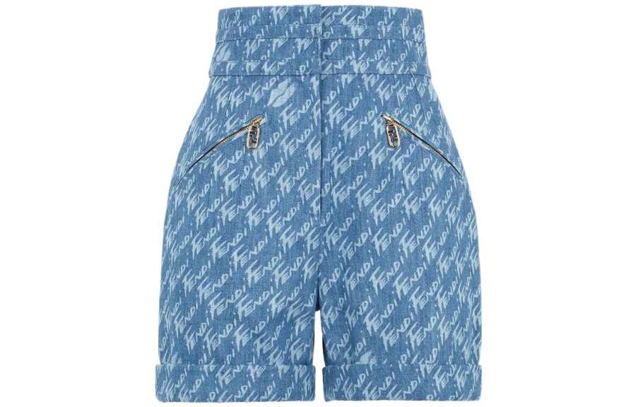 FENDI Casual Shorts Women's Light Blue Moderate