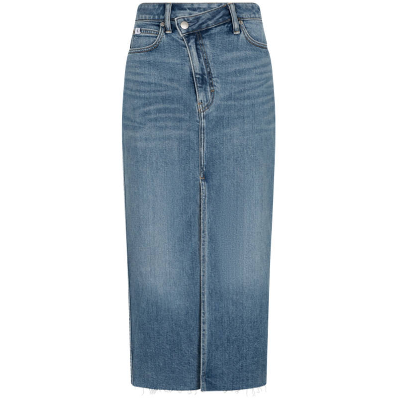 CALVIN KLEIN Denim Long Skirt Women's Denim Blue