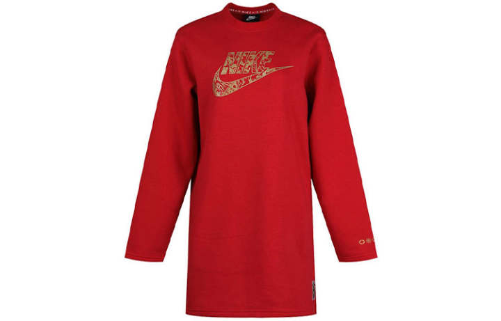 Nike Nike Women's Logo Print Long-Sleeve Dress Red