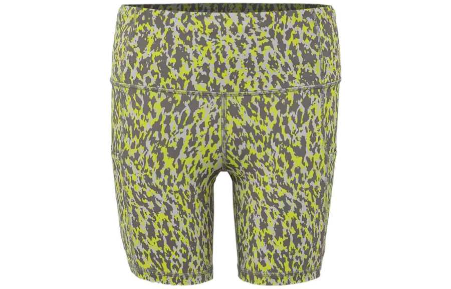 Lululemon Fast And Free Casual Shorts Women's Leopard Print Camouflage Bright Yellow Mixed Color Moderate