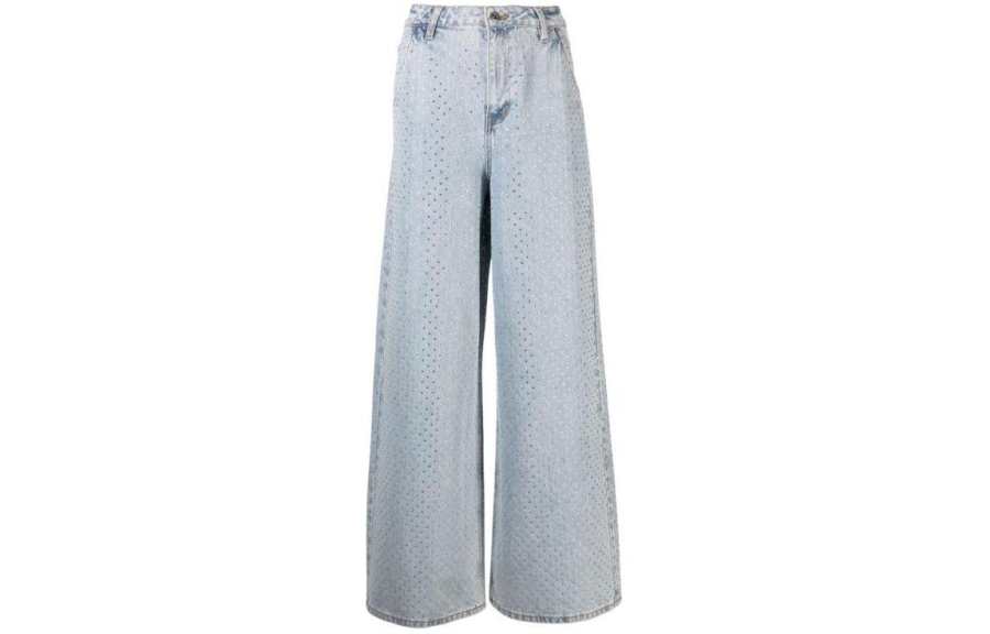 Self-portrait Embellished Wide Leg Jeans