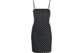 Misbhv Slip Dresses Women's Black Square Collar Moderate
