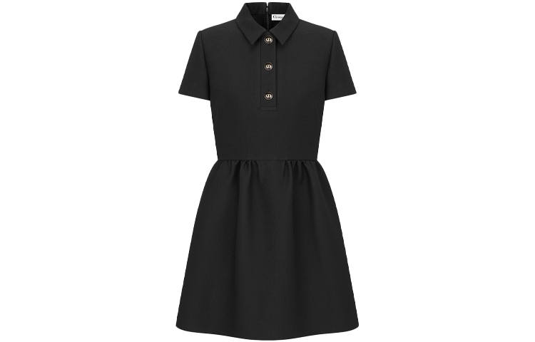 DIOR Dior wool button placket mini dress